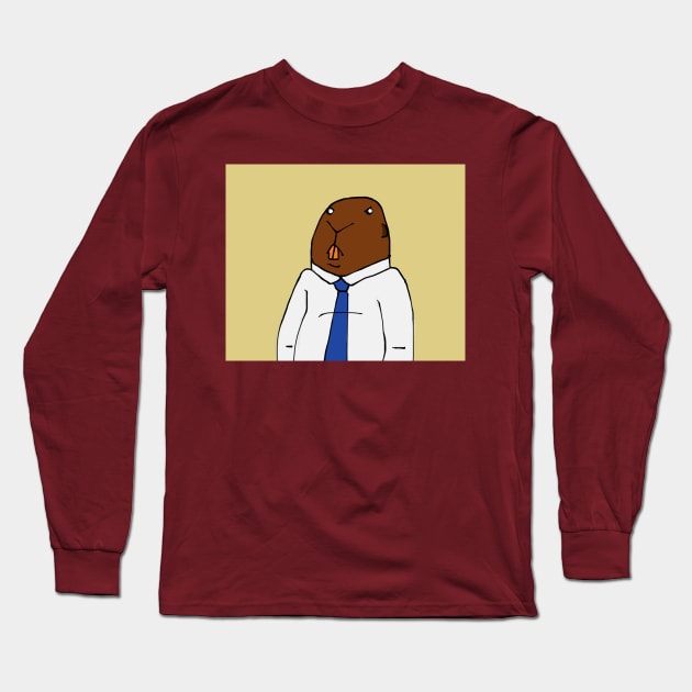 Office Beaver Long Sleeve T-Shirt by PruneyToons